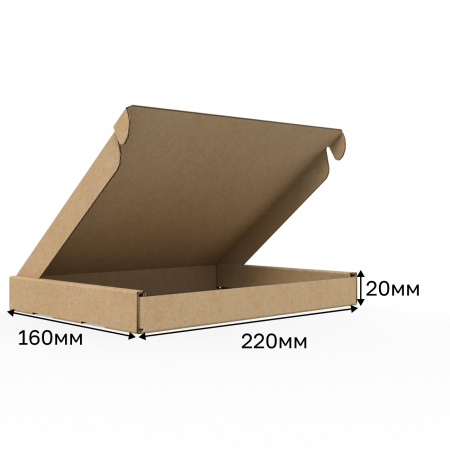 Короб самосбоный с ушками 220*160*20 Бурый Е